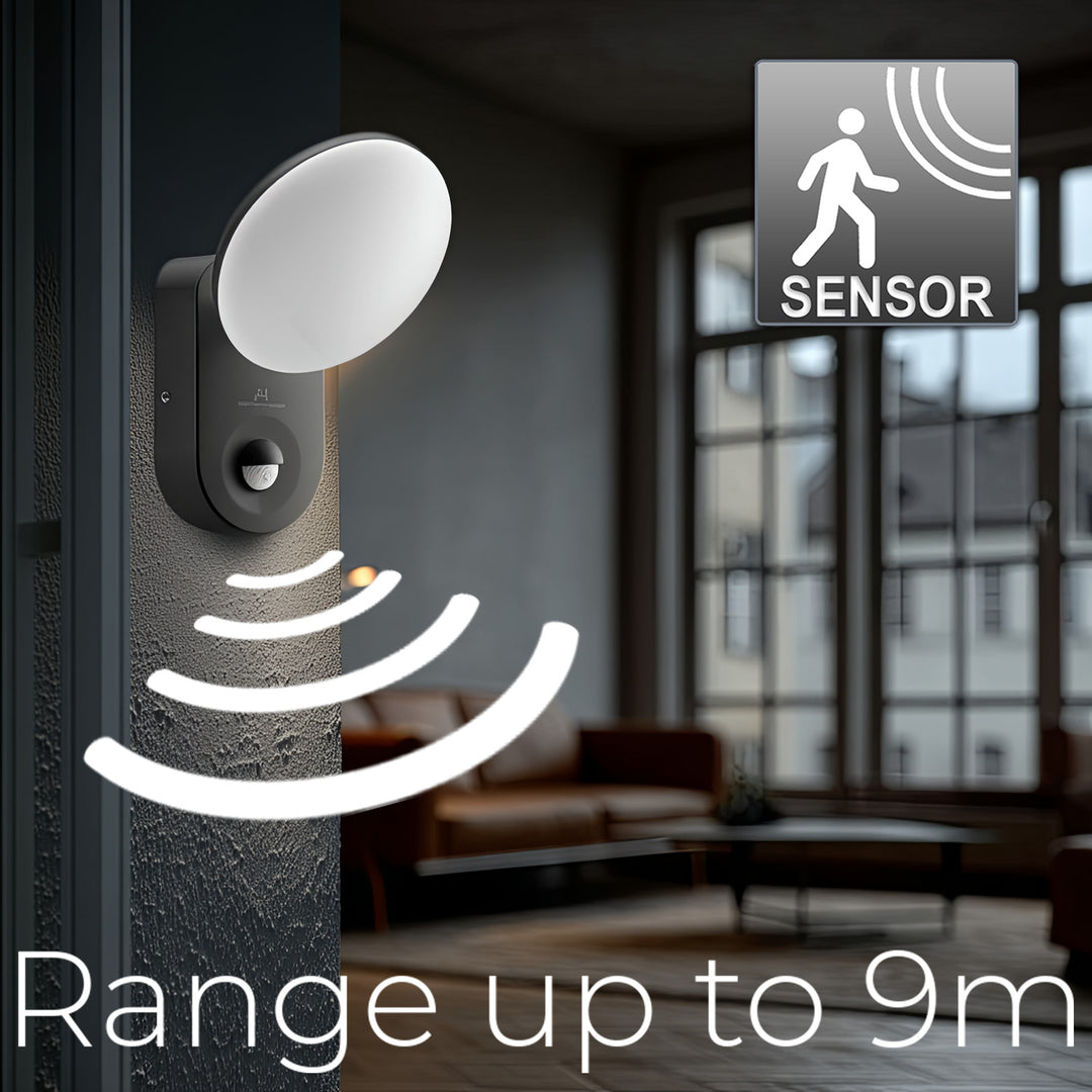 Aplique LED con sensor de movimiento PIR, sensor crepuscular, aplique para exterior, aplique para pared Iluminación interior / exterior IP65 4000K blanco neutro 15W, 1100lm Maclean MCE367