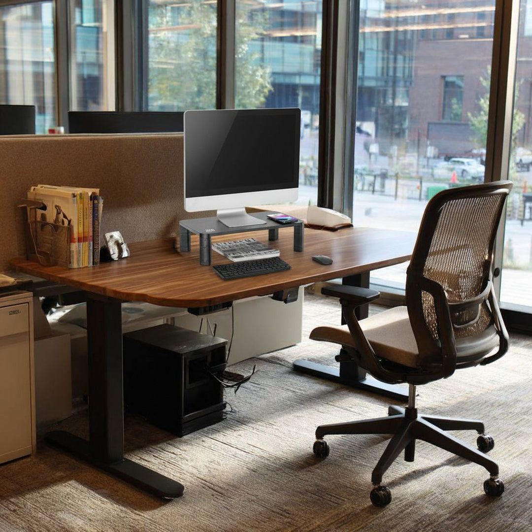 Soporte de pantalla ajustable en altura con soporte de monitor de carga inalámbrica Qi de 17"~32" hasta un máximo de 20 kg de carga por inducción