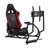 Asiento de juego 3en1 con tapizado de cuero sintético, soporte para volante, soporte para TV hasta 50" Max. Vesa 400x400, cabina de simulación de carreras NanoRS RS160