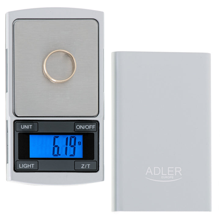 Balanza de precisión Adler, pantalla LCD, hasta 100g, AD 3168