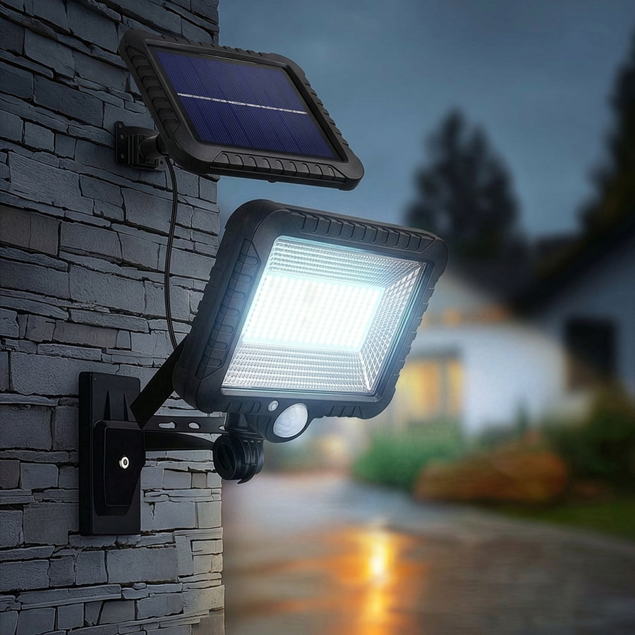 Foco LED solar con sensor de movimiento, aplique solar Maclean MCE438