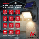 Foco LED solar con sensor de movimiento, aplique solar Maclean MCE438