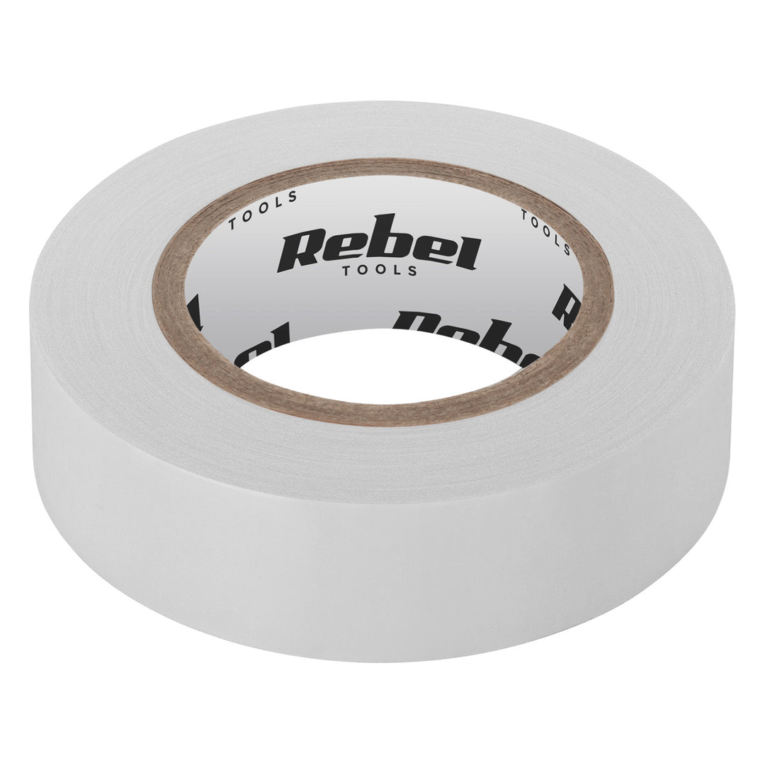 Fita isolante REBEL (0,13 mm x 19 mm x 20 jardas) branca