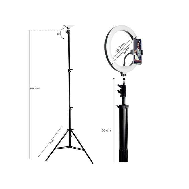 Tracer Ring Light 30cm com tripé de 210cm