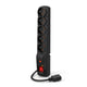 Acar Regleta de protección contra sobretensiones, Enchufe IEC, negro, 2300 W, 5 m, F5 IEC