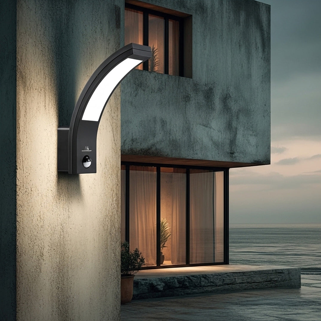 Lámpara LED con sensor de movimiento PIR, negro, 10W, IP54, 750lm, blanco neutro (4000K) Maclean MCE244 B