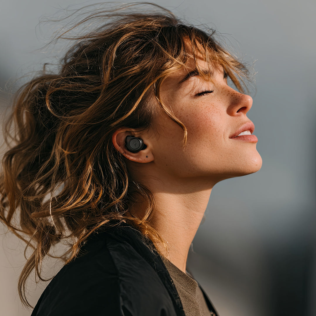 Fones de ouvido intra-auriculares TWS Bluetooth com estação de carregamento e microfone integrado, tecnologia Touch, fones de ouvido sem fio, caixa de carregamento, True Wireless Stereo BT5.1 com tela, preto