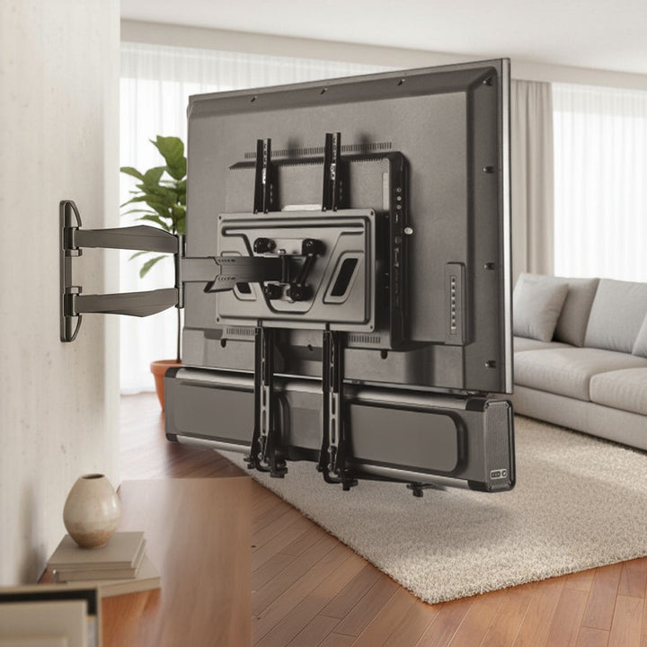 Suporte universal para sound bar de até 15 kg Suporte de alto-falante para montagem embaixo da TV