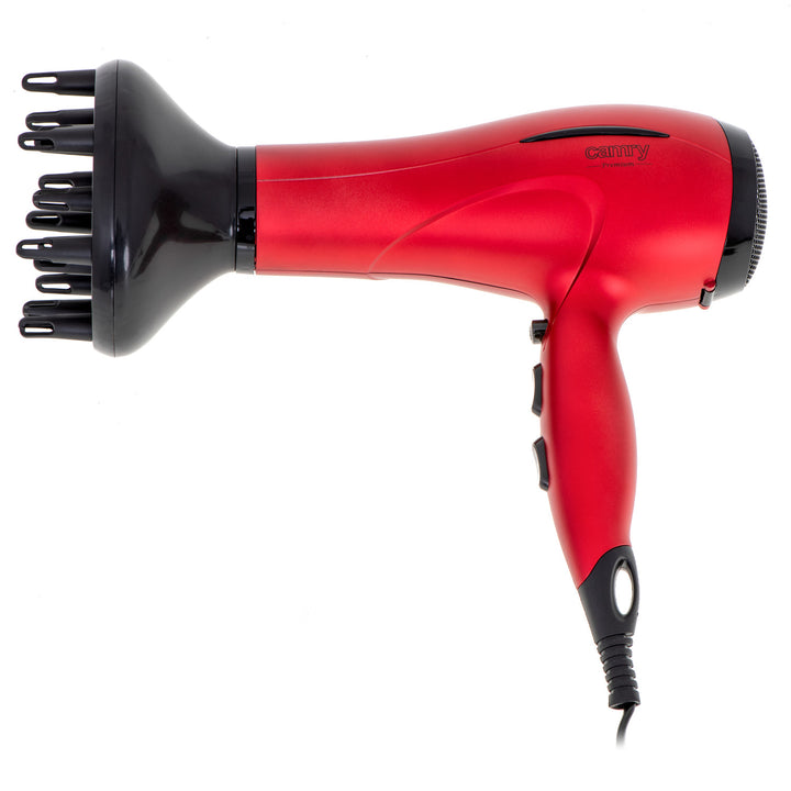 Secador de cabelo Camry, 2 níveis de potência de sopro, 3 definições de calor, 2400 W, vermelho, CR 2253