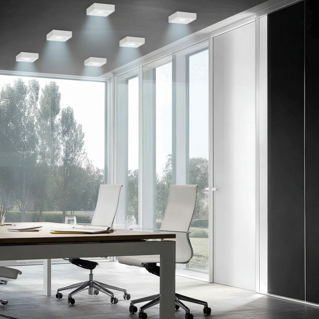 Luminaria de techo spot, para fuentes de luz MR16 / GU10, blanco, 94x94x32mm, cuadrado, aluminium, Maclean MCE464 W