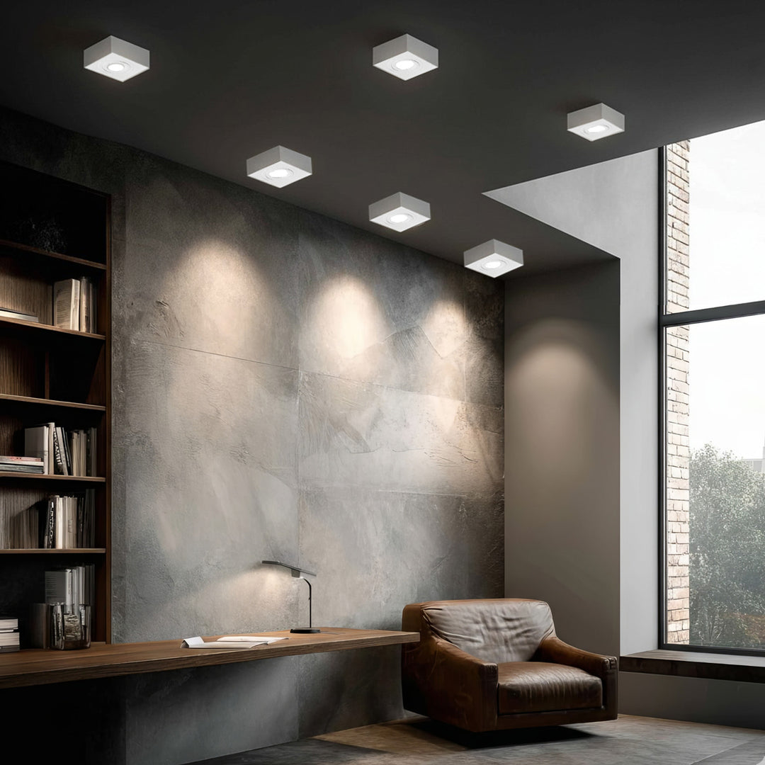 Luminaria de techo spot, para fuentes de luz MR16 / GU10, blanco, 94x94x32mm, cuadrado, aluminium, Maclean MCE464 W