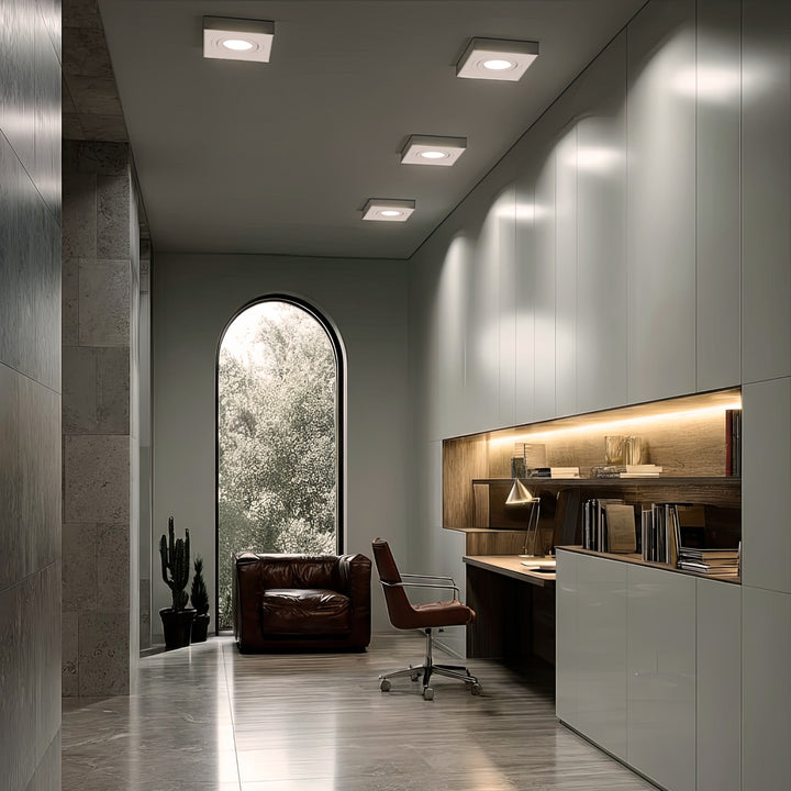 Luminaria de techo spot, para fuentes de luz MR16 / GU10, blanco, 94x94x32mm, cuadrado, aluminium, Maclean MCE464 W