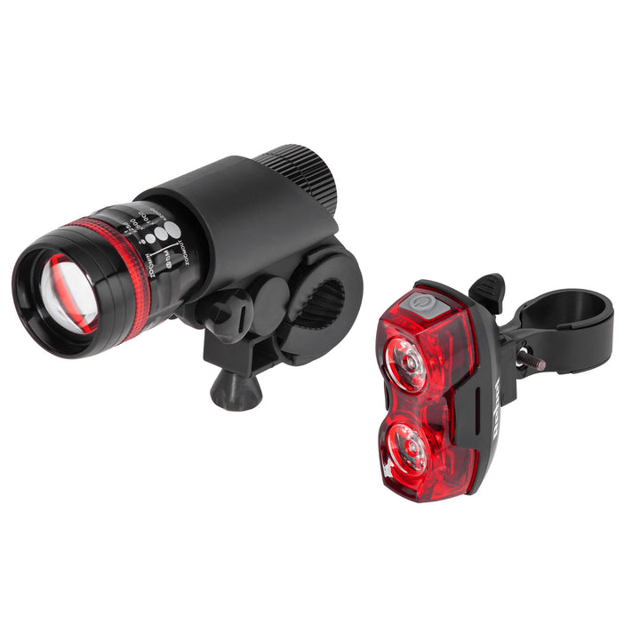 Rebel Juego de luces para bicicleta, a pilas, luz delantera y trasera, URZ0910