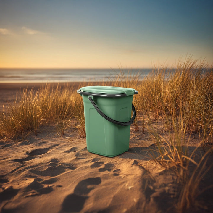 GreenBlue GB320GG Inodoro portátil practico WC 19l con tapa verde-gris
