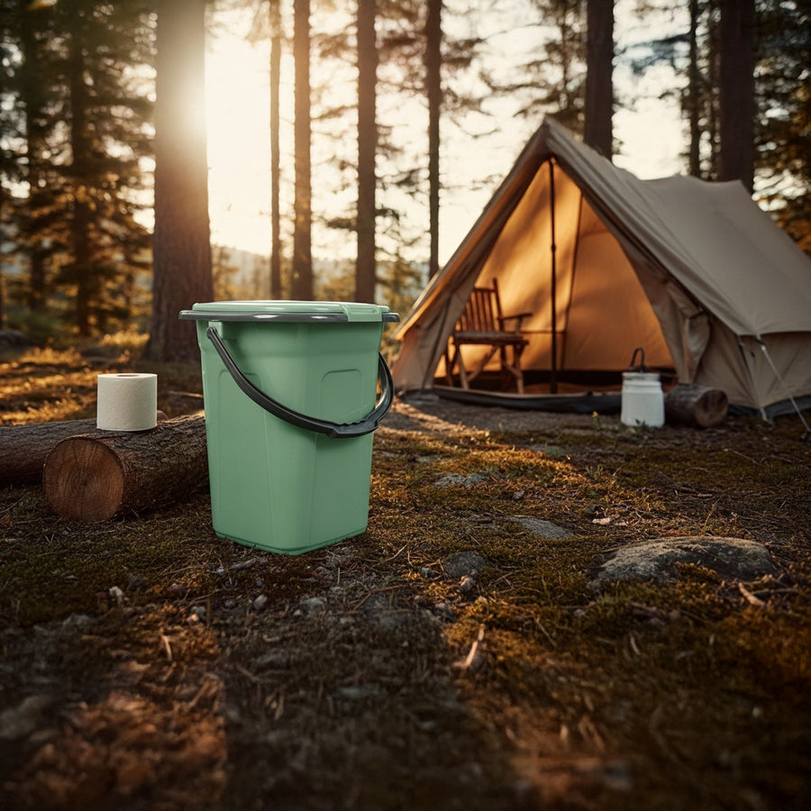Sanita portátil GreenBlue GB320GG 19L com tampa verde-cinza