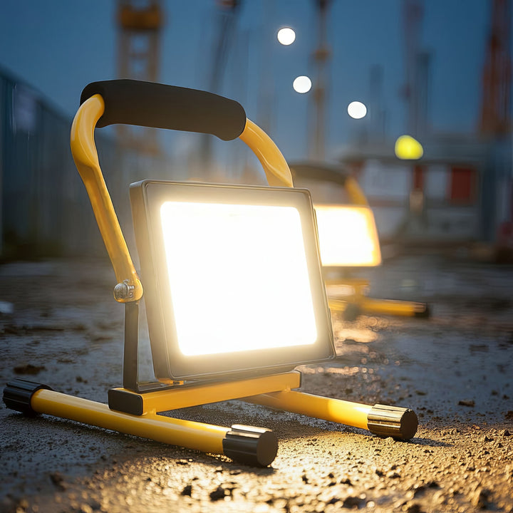 Soporte de suelo para focos LED Trípode para focos de trabajo Trípode para focos de construcción Acero giratorio (Para MCE550 / MCE650)