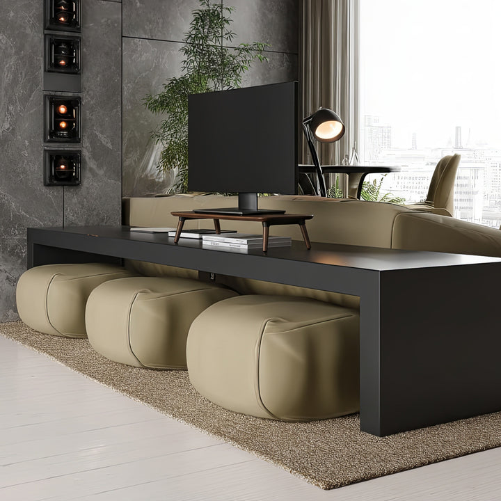Soporte de madera para monitor/portátil Maclean, (500x240x120mm), color negro nogal, máx. 20kg, MC-930