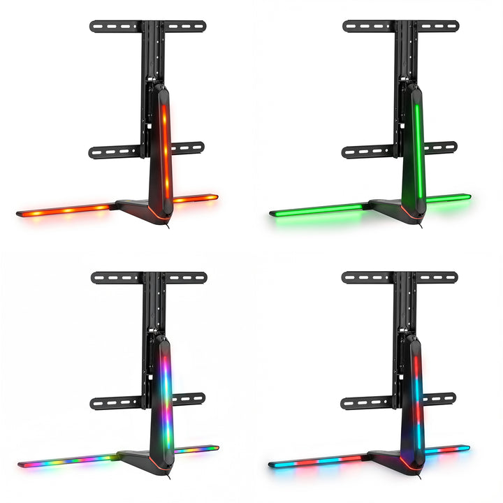 Soporte de monitor para juegos NanoRS, ajustable en altura, LED RGB, 32-55", VESA máx. 400x400, máx. 40kg, RS167