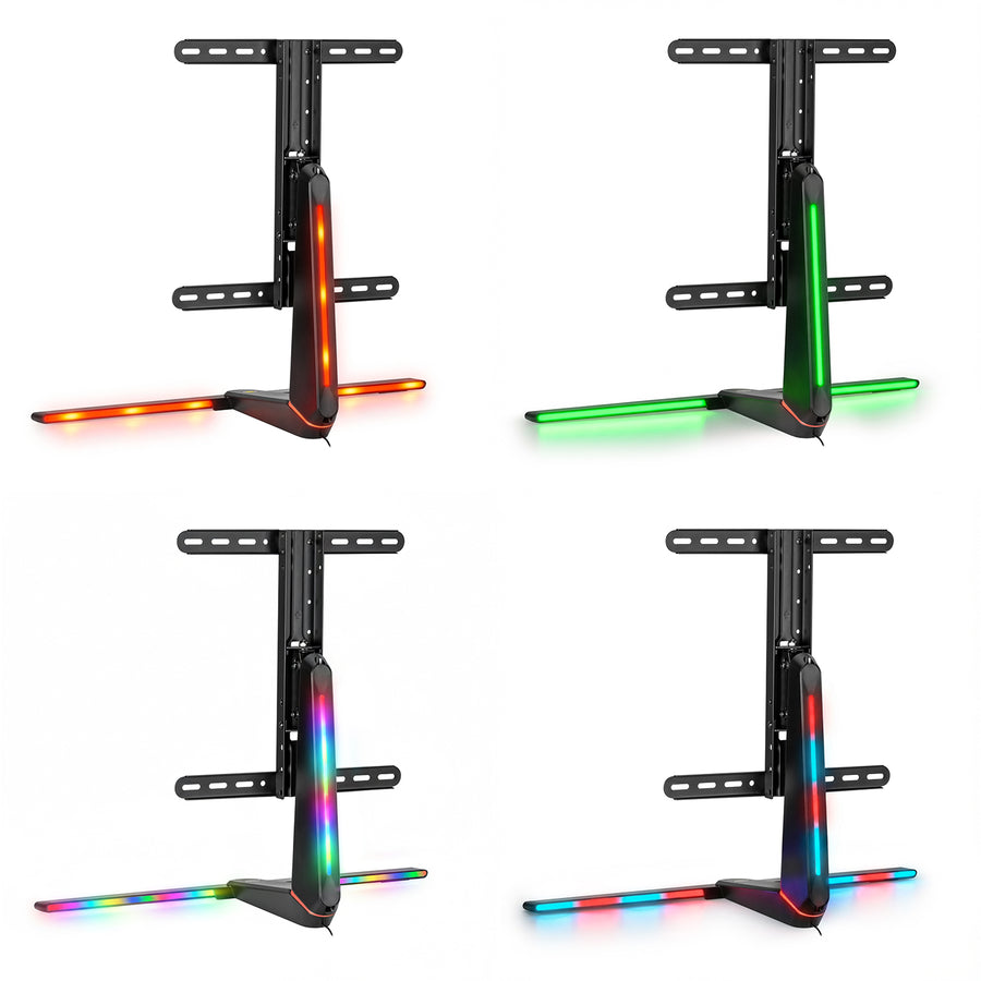 Suporte para monitor de jogos NanoRS, altura ajustável, LED RGB, 32-55", Max VESA 400x400, Max 40kg, RS167