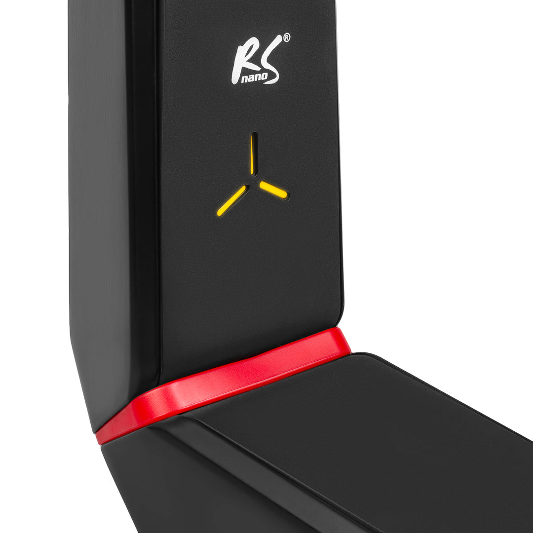 Soporte de monitor para juegos NanoRS, ajustable en altura, LED RGB, 32-55", VESA máx. 400x400, máx. 40kg, RS167