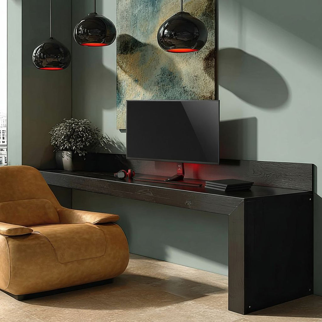 Soporte de monitor para juegos NanoRS, ajustable en altura, LED RGB, 32-55", VESA máx. 400x400, máx. 40kg, RS167