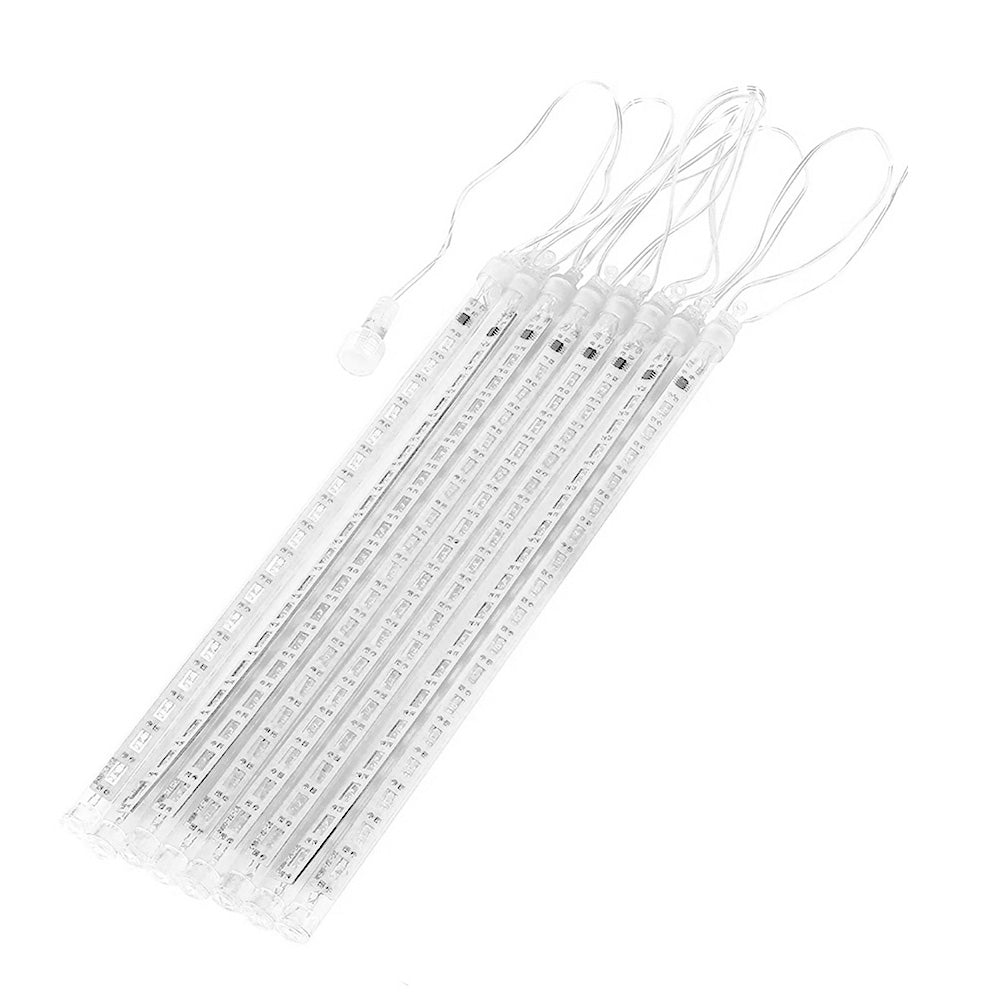 Luzes LED solares Maclean MCE411 2,4 m, 144 LEDs, modo LED, bateria de lítio 800mAh, pingentes caindo