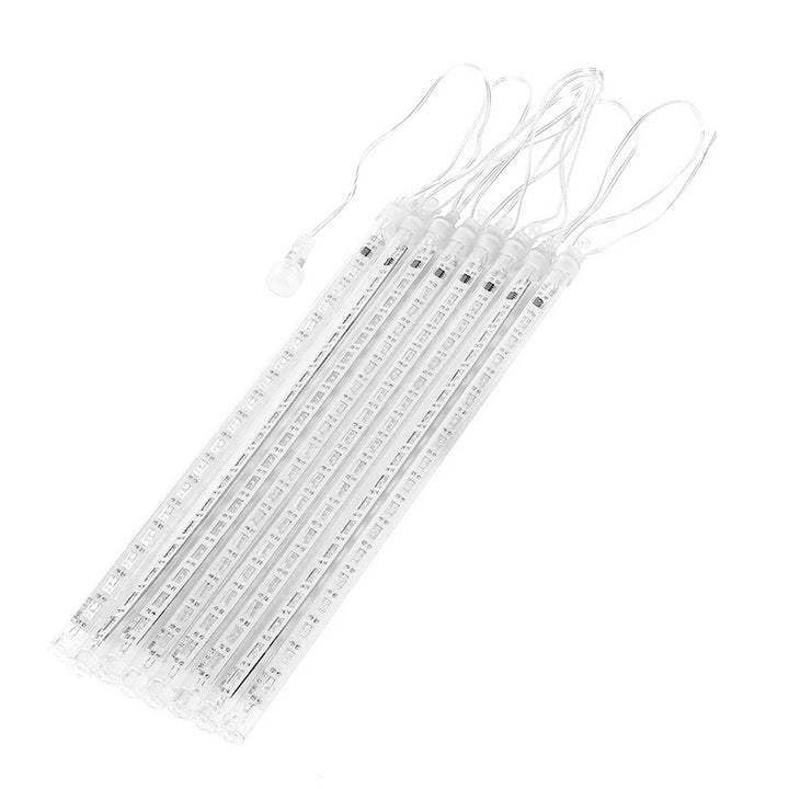 Luzes LED solares Maclean MCE411 2,4 m, 144 LEDs, modo LED, bateria de lítio 800mAh, pingentes caindo