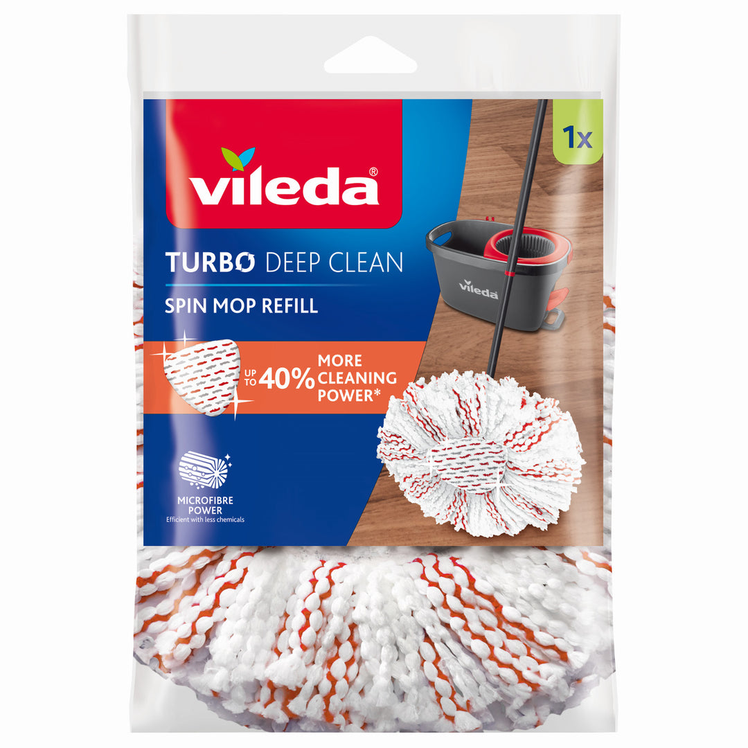 Substituição de microfibra do sistema Turbo para esfregona giratória 3 em 1 Vileda Turbo