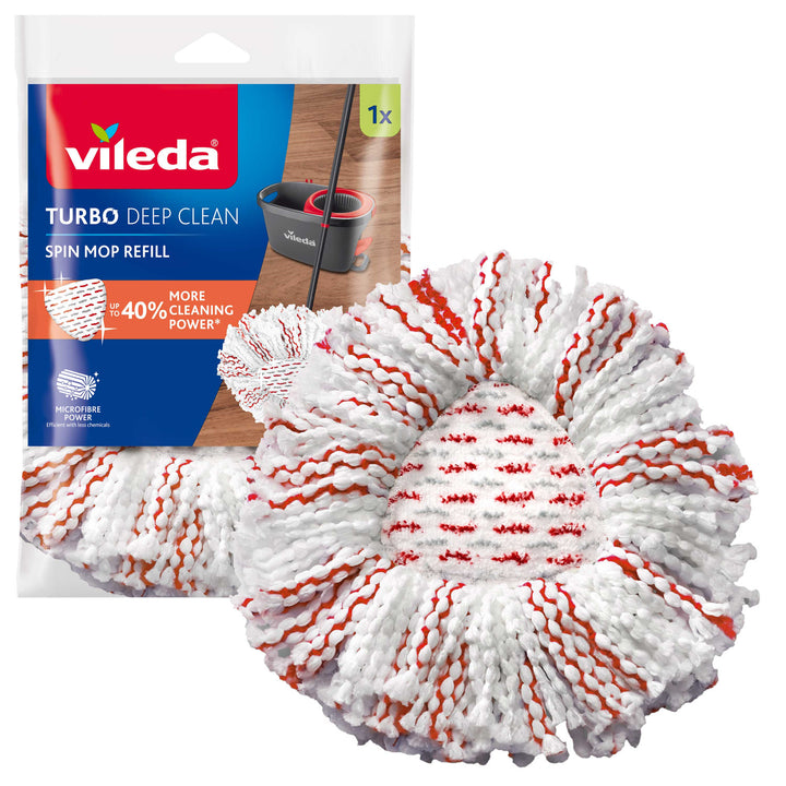 Substituição de microfibra do sistema Turbo para esfregona giratória 3 em 1 Vileda Turbo