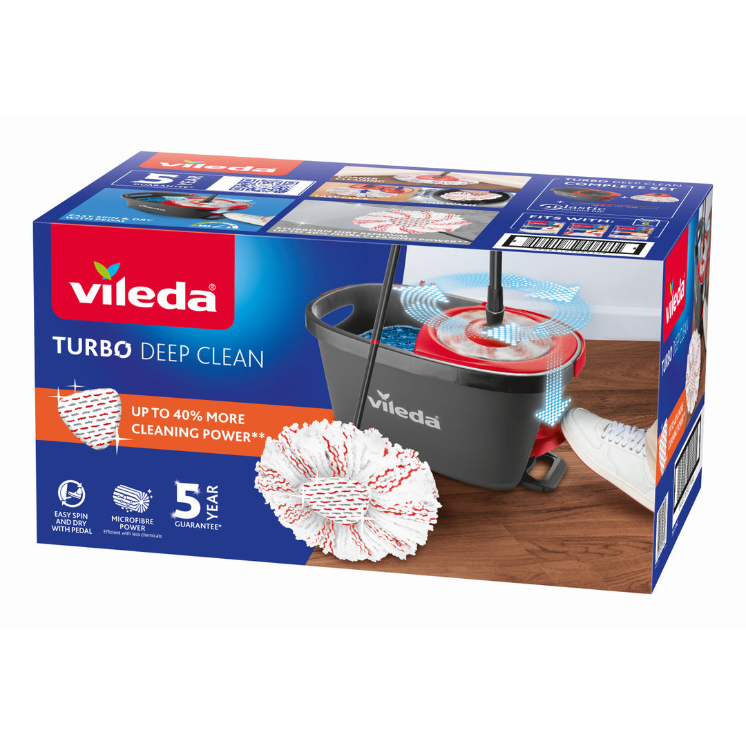 Set de fregona giratoria con mango y cubo Vileda Turbo Deep Clean