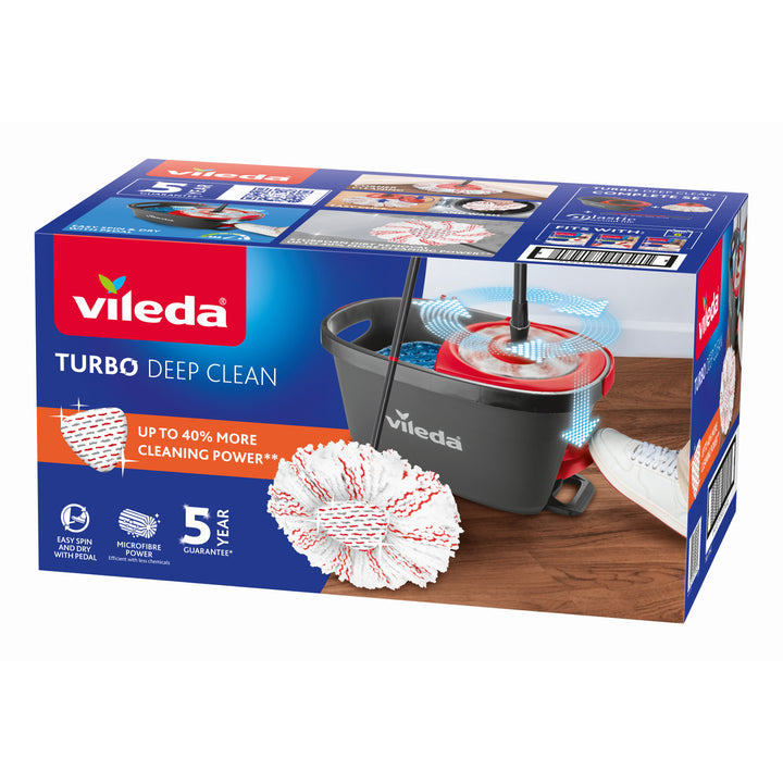 Set de fregona giratoria con mango y cubo Vileda Turbo Deep Clean