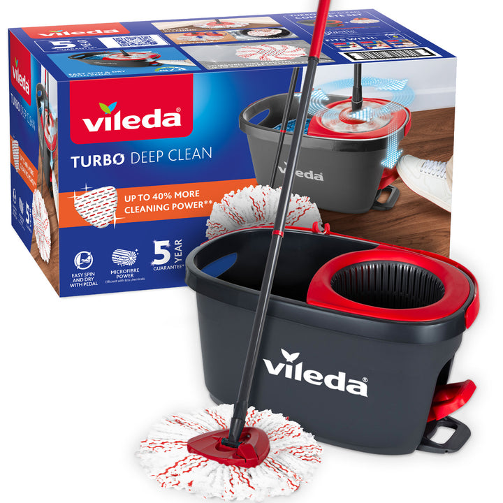 Set de fregona giratoria con mango y cubo Vileda Turbo Deep Clean