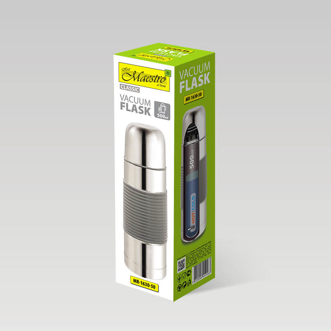 Garrafa térmica de aço inoxidável com vidro para bebidas quentes ou frias (500 ml)