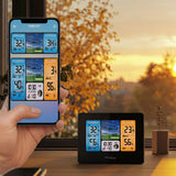 Estación meteorológica WiFi GreenBlue, compatible con TUYA, sensor de exterior, calendario, previsión meteorológica, barómetro, GB215