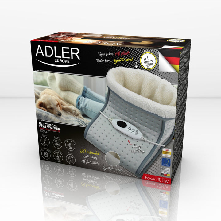 Calentador de pies eléctrico con mando a distancia LCD Adler AD 7432