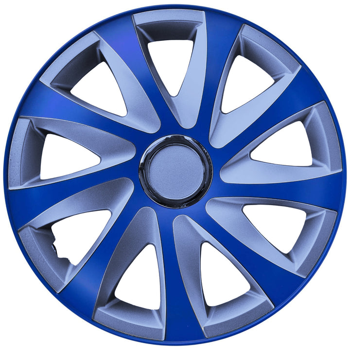 Guarnições das rodas Guarnições das rodas - Conjunto completo de 4 peças - NRM Drift Extra - Prata e Azul - 14" polegadas