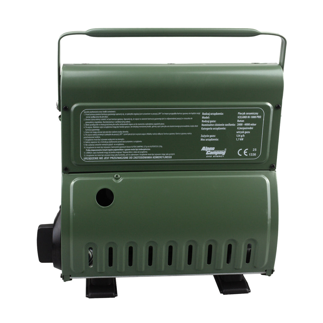 Fogão a gás portátil Alpen Camping, consumo de gás 124 g/h, ignição piezoelétrica, IK-1000 PRO, ISLÂNDIA