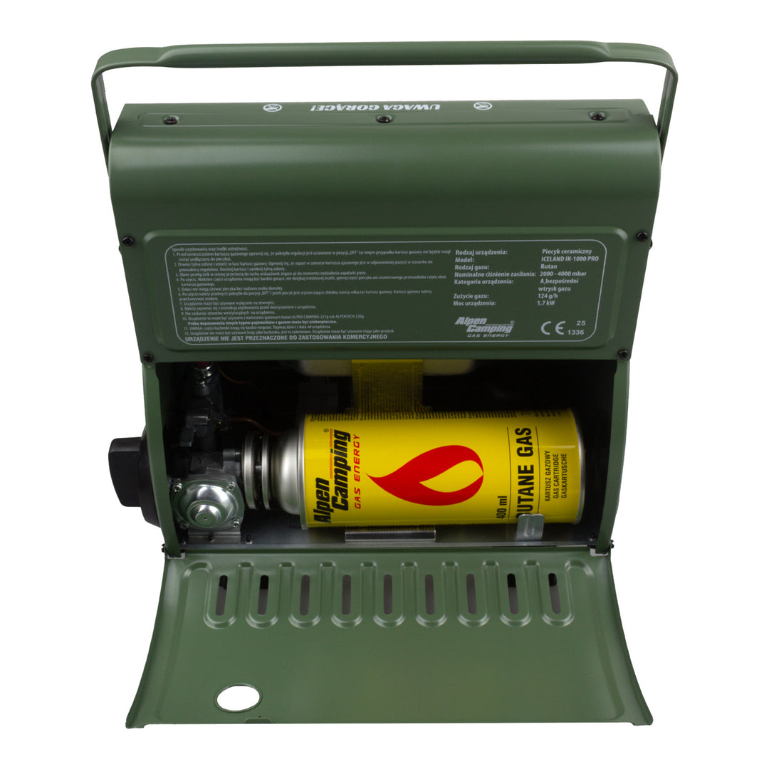 Fogão a gás portátil Alpen Camping, consumo de gás 124 g/h, ignição piezoelétrica, IK-1000 PRO, ISLÂNDIA