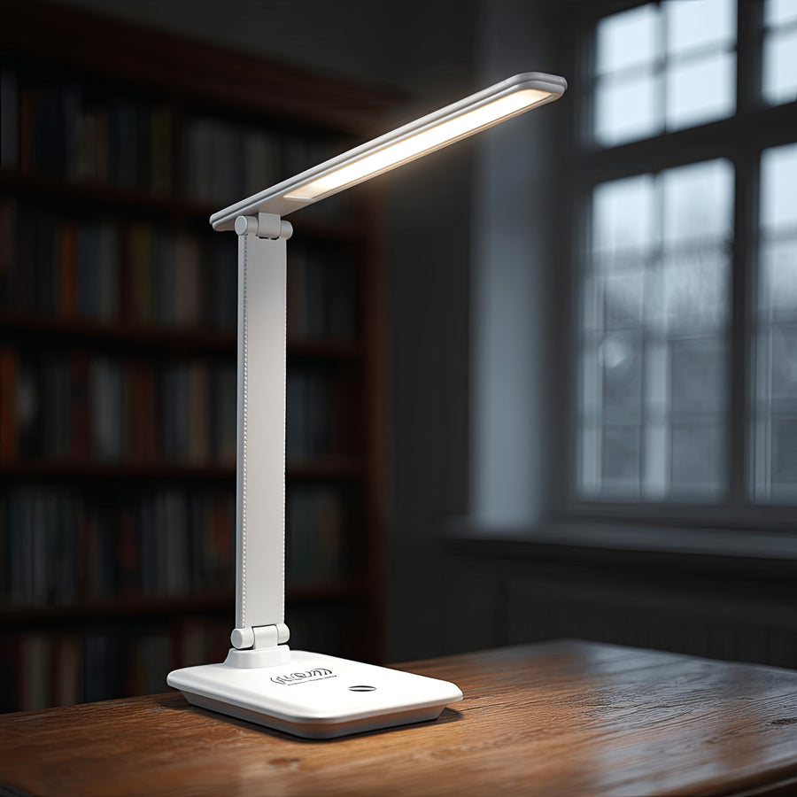 Lámpara de escritorio LED regulable Lámpara de escritorio de 9W con cargador Qi por inducción
