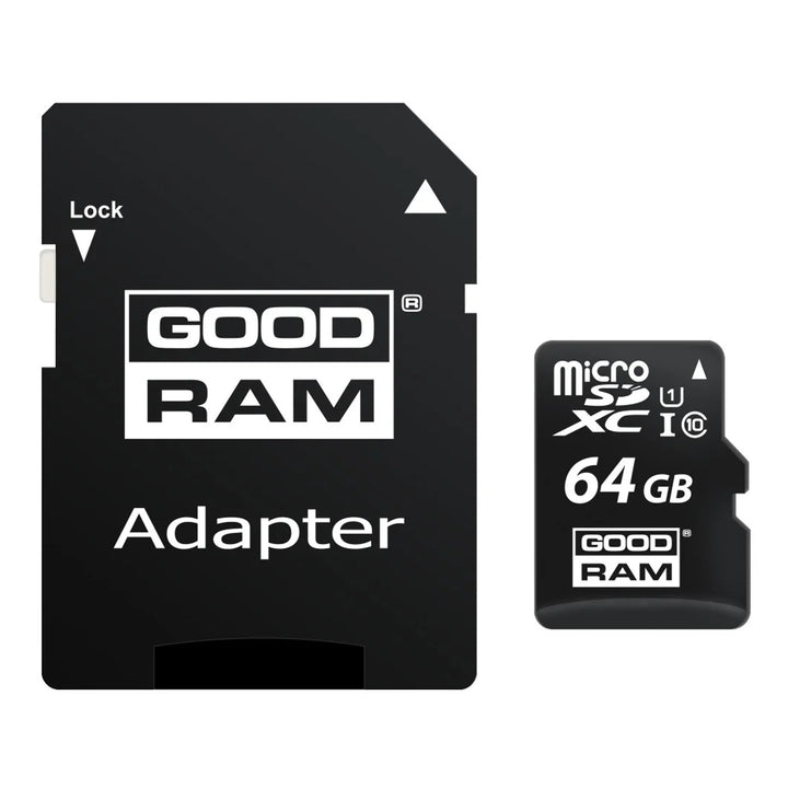 Tarjeta de memoria microSD de 64 GB con adaptador Goodram Classpath 10