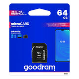 Tarjeta de memoria microSD de 64 GB con adaptador Goodram Classpath 10