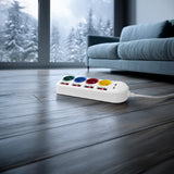 Maclean MCE229 W Alargador Regleta con Enchufes Cable de Prolongación de 4 Tomas + 2xUSB con Interruptores, 250VAC/10A, 2,1A 5V, 1,5m, blanco