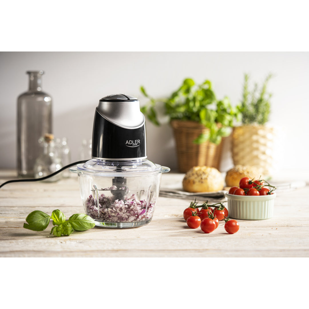 Picadora con recipiente de cristal Adler AD 4082 300W cuchillas de acero inoxidable