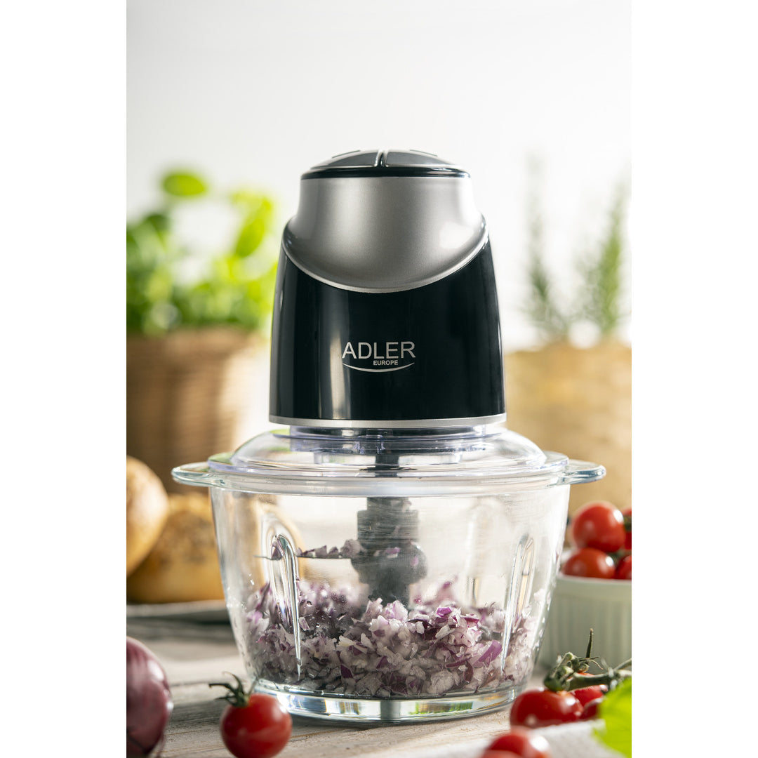 Picadora con recipiente de cristal Adler AD 4082 300W cuchillas de acero inoxidable