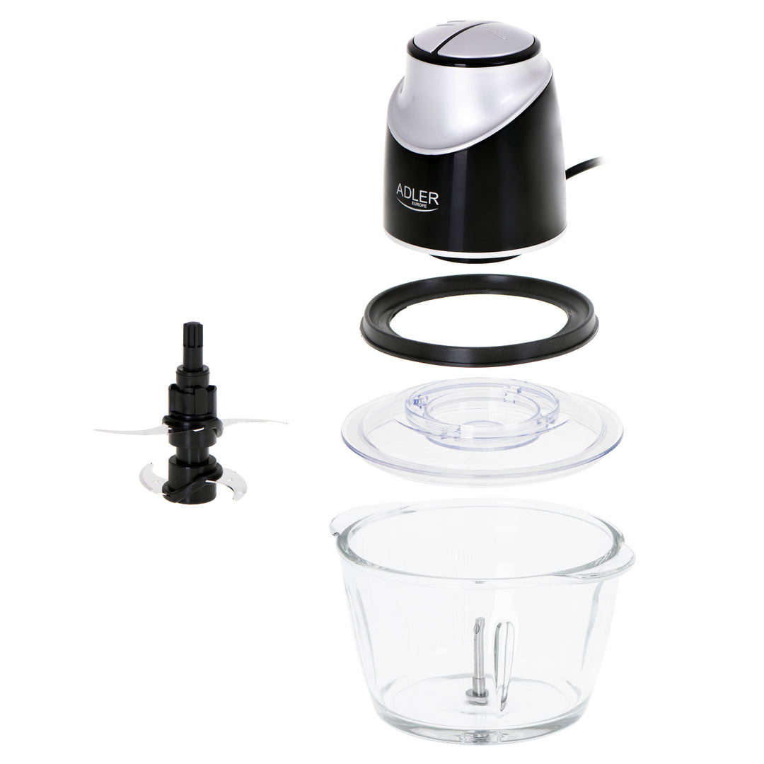 Picadora con recipiente de cristal Adler AD 4082 300W cuchillas de acero inoxidable