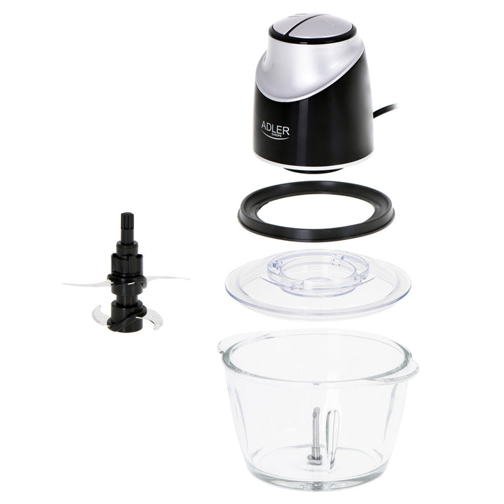 Picadora con recipiente de cristal Adler AD 4082 300W cuchillas de acero inoxidable