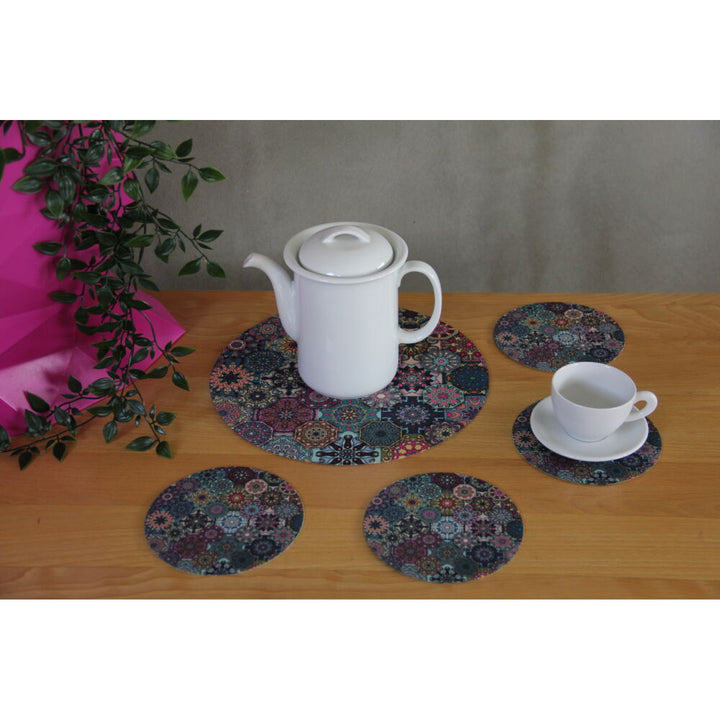 Conjunto de bases redondas de feltro 1 + 4 - VALENCIA