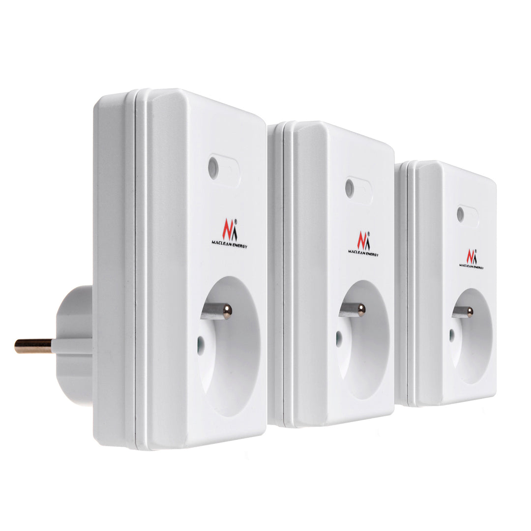 Tomada sem fios MCE153 3 unidades 3600W + 2 comandos + pilhas para os comandos