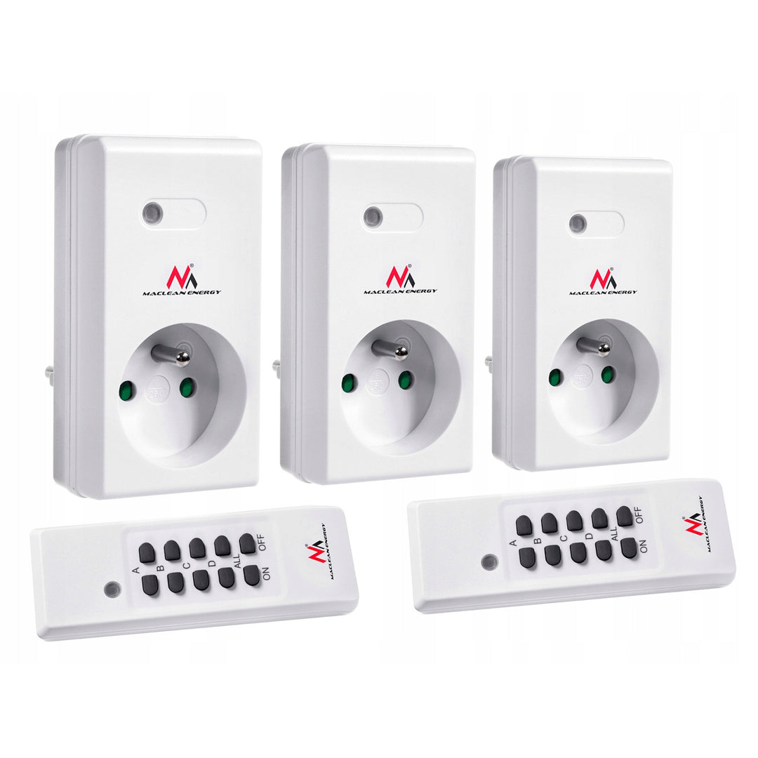 Tomada sem fios MCE153 3 unidades 3600W + 2 comandos + pilhas para os comandos
