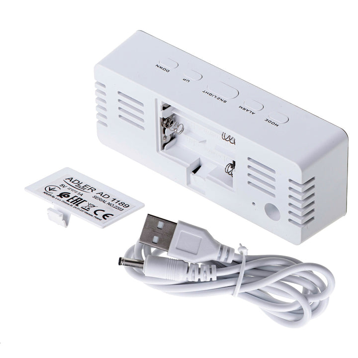 Despertador con pantalla LED y termómetro Adler AD 1189 W